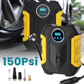 Gonfleur de pneus numérique avec manomètre et lumière LED 150 PSI – جهاز نفخ عجلات