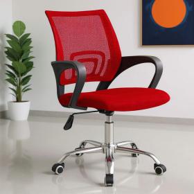 Chaise de Bureau Ergonomique avec Support Lombaire Rouge – كرسي مكتب مريح مع دعامة للظهر