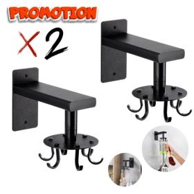 Pack 2 Support de rangement rotatif 360 a 8 crochets en acier inoxydable