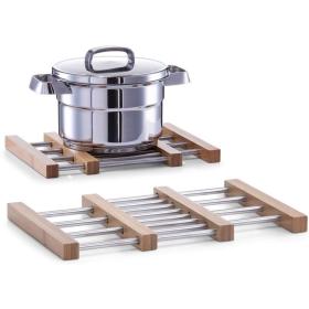 Dessous de Plat Extensible en Bambou et Acier Inoxydable – قاعدة أواني قابلة للتمديد