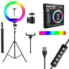 MJ-36 RGB LED Soft Ring Light With Stand-Selfie Light