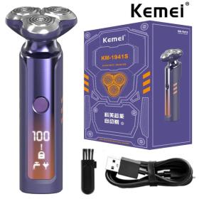Kemei rasoir électrique complet du corps pour hommes , étanche, affichage numérique LCD, système flottant 3D, KM-1941s