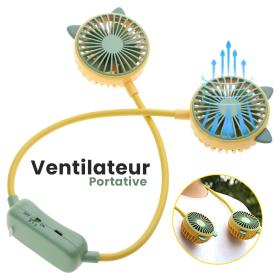 Ventilateur de Cou Portable 2 Vitesses Rechargeable par USB – مروحة عنق