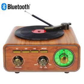 Haut Parleur et Radio tourne-disque vintage Bluetooth Sans Fil – مكبر صوت بلوتوث على شكل راديو