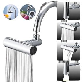 Robinet Pulvérisateur sous pression rotatif multifonctionnel 4 en 1, rallonge d'économie d'eau