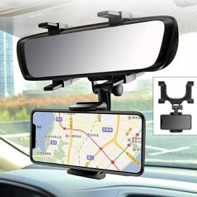 Support smartphone réglable pour rétroviseur de voiture 360 degrés
