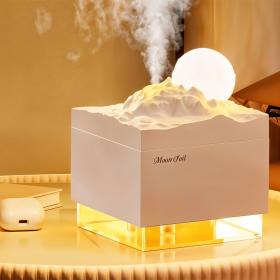 Humidificateur Cube 300 ml avec Veilleuse de Lune Colorée – معطر جو في الغرفة